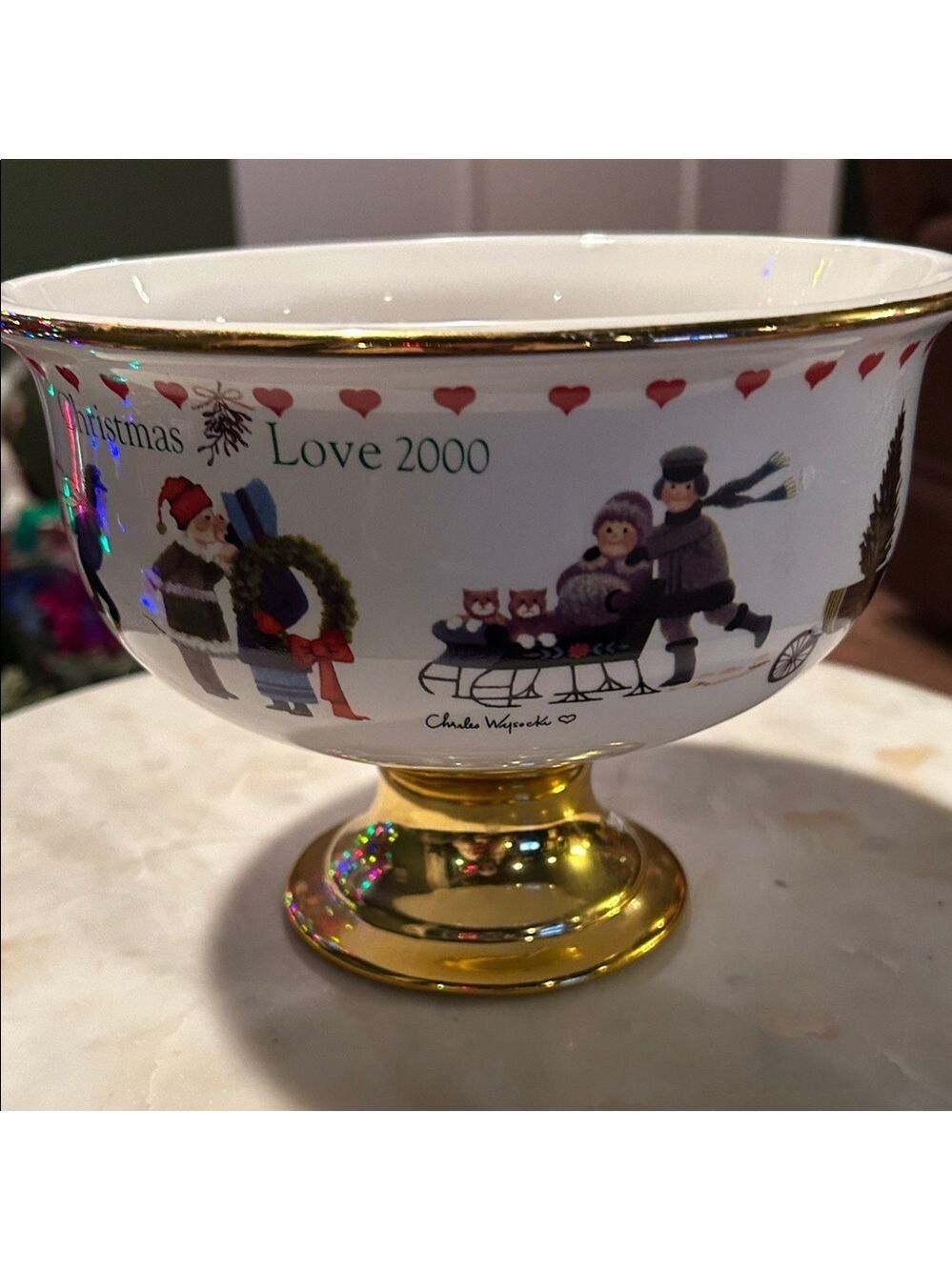 Christmas Love 2000 Holiday Decor Bowl